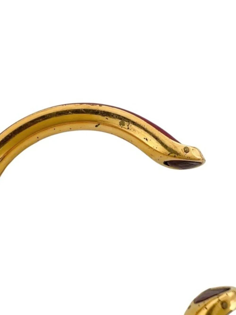 Hermes Metal Red Bracelet Bangle Gold - Picture 7 of 8